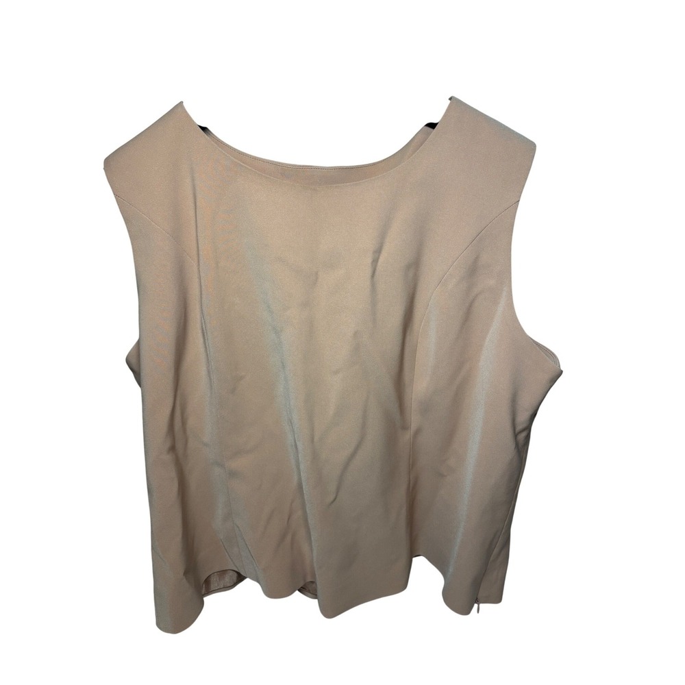 Verucci by Chantille Women Sleeveless Blouse Size 18 Camel Tan Lined Dressy Top